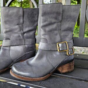 Clarks Womens Leather Boots Charcaol Gray - 6M